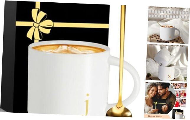 Monogrammed Ceramic Large Coffee Mug Tea Cup Women Her Sister Mom Letter J