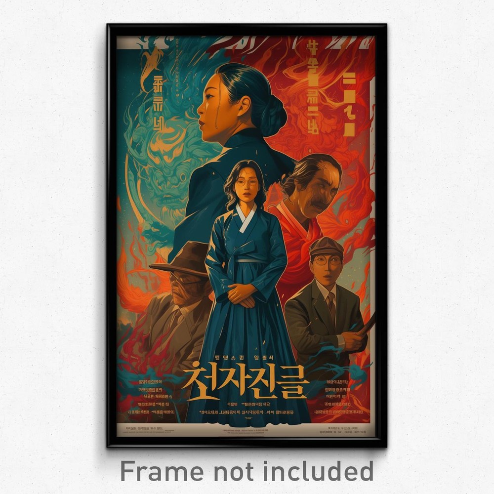 Korean Psychedelic Retro Film Print White Gully Movie Poster