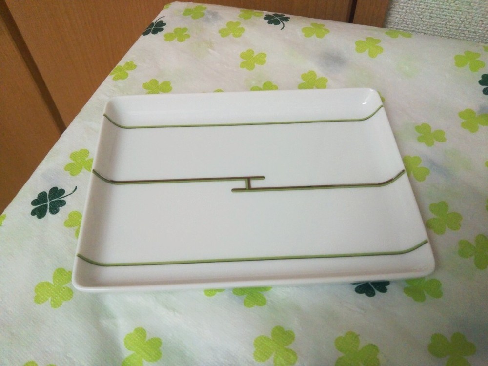 Hermes Rhythm Square Plate Tray Green No Box Used
