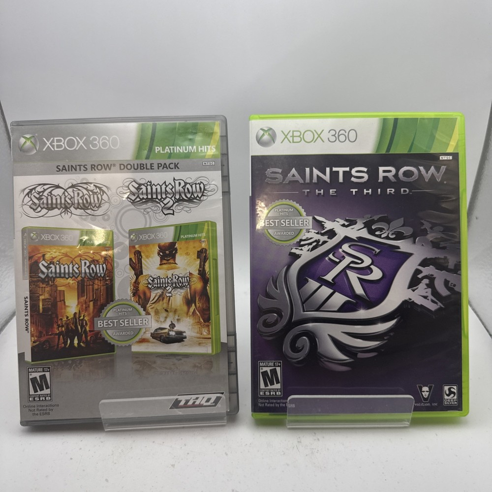 Saints Row 1, 2 & The Third (Xbox 360) — Complete Set — Tested — Authentic