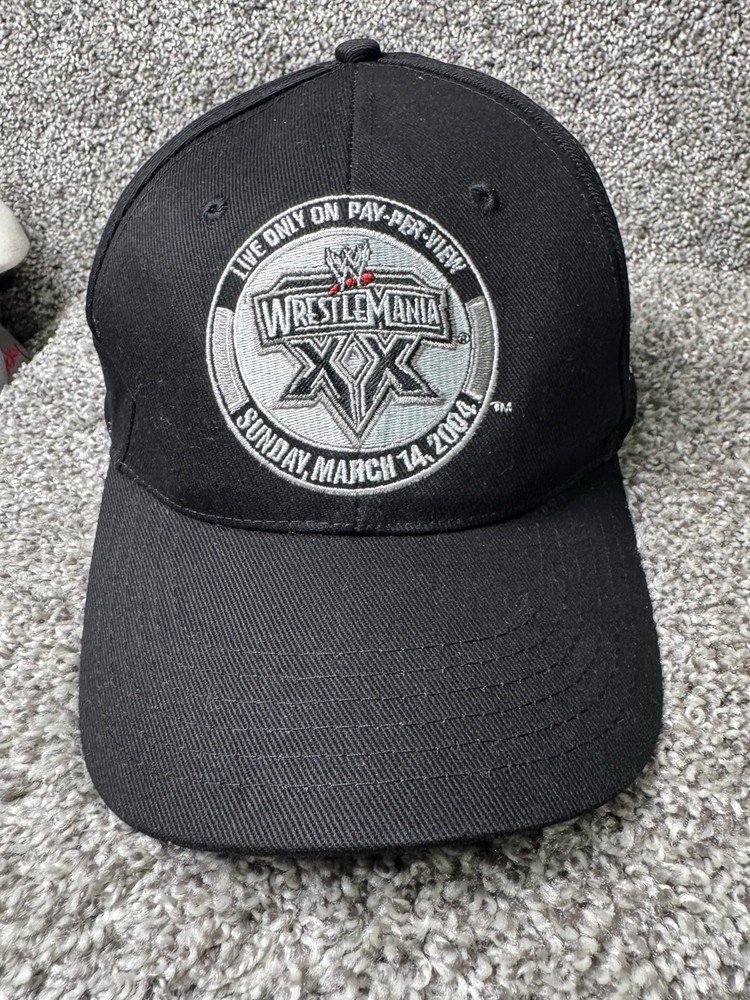 WWE WRESTLEMANIA XX PPV Hat Cap Strapback Black (March 14, 2004) Adjustable