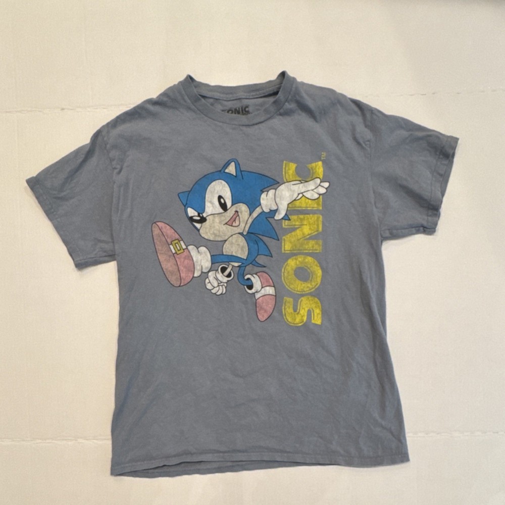 Sonic the Hedgehog Sonic Gray Men's Graphic T-Shirt Cotton Medium