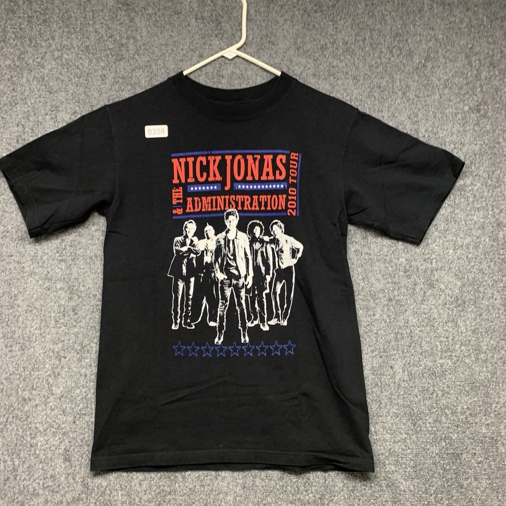 Nick Jonas T-shirt Adult Size Small Black Short Sleeve 2010 Tour Mens Concert