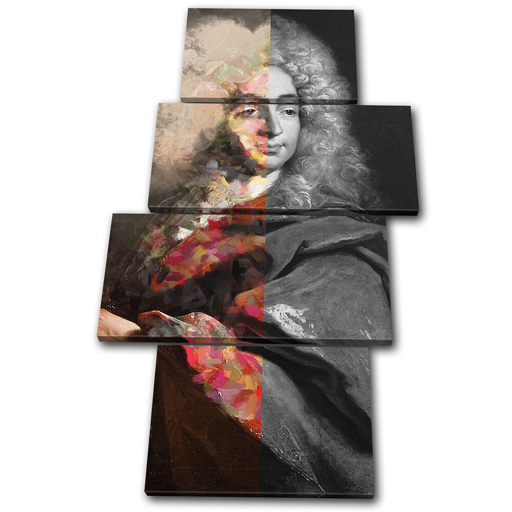 Abstract Retro Portrait Gent Vintage MULTI CANVAS WALL ART Picture Print