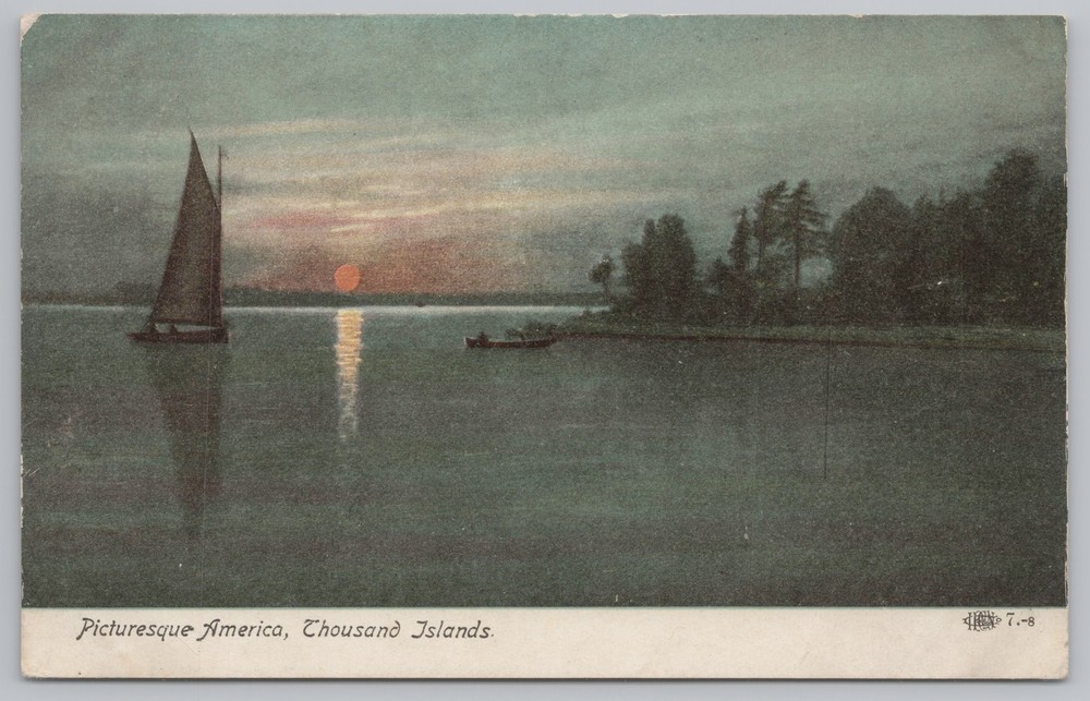 State View~Picturesque America~A Thousand Islands Scenery~Vintage Postcard