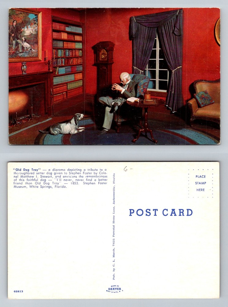 White Springs, FL-Florida, Stephen Foster Museum Old Dog Tray Vintage Postcard