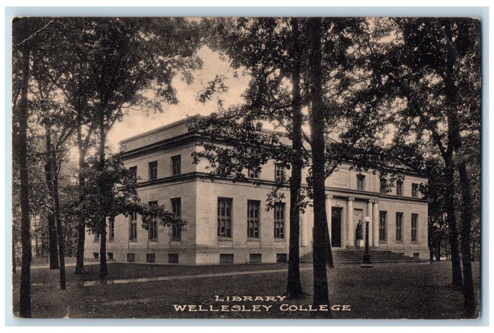 1916 Library Wellesley College Wellesley Massachusetts MA Posted Postcard