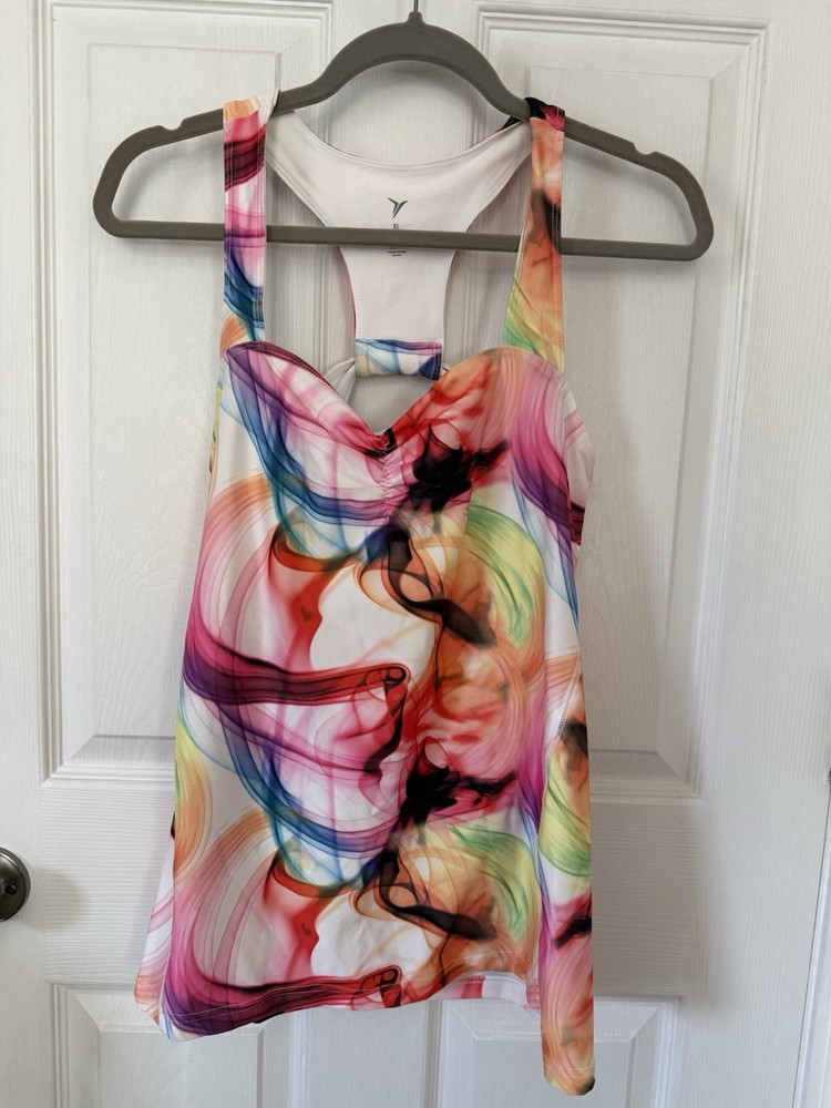 Old Navy Active Women's Multicolor Print Racerback Tank Top XL