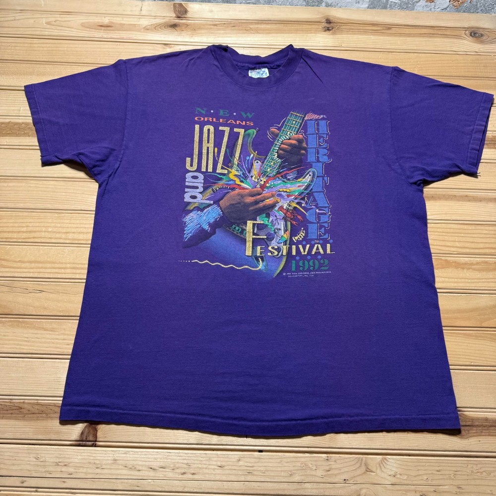 Vintage 1992 New Orleans Jazz & Heritage Festival Music Promo Shirt USA Size XL