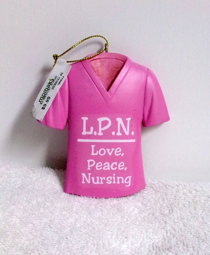 GIFT FOR THE NURSE! LPN LOVE PEACE NURSING CHRISTMAS ORNAMENT NEW