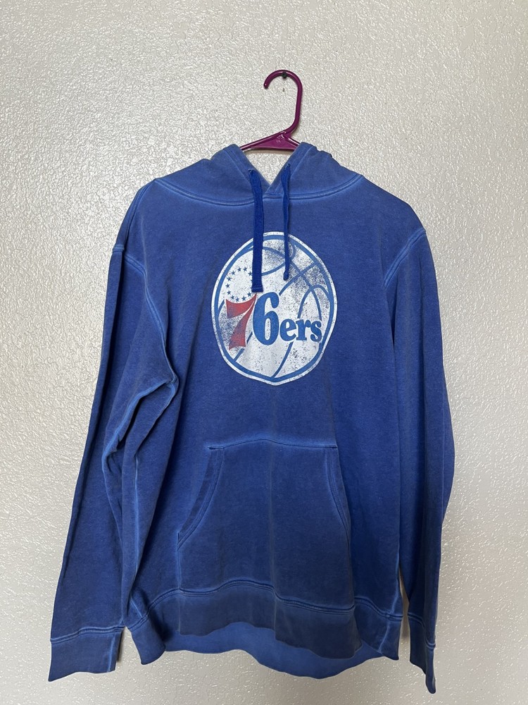 Philadelphia 76ers Hoodie NBA Fanatics Men's Size M Blue -Distressed
