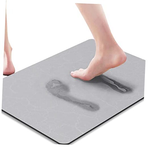 Bathmat Super Absorbent Bathroom Floor Mats, Thin Gray M 17.5