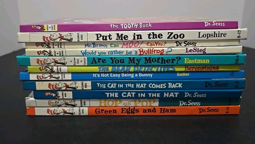 Lot of 11 Dr Seuss Beginner Books Cat in the Hat Green Eggs Hop Pop Kids Readers