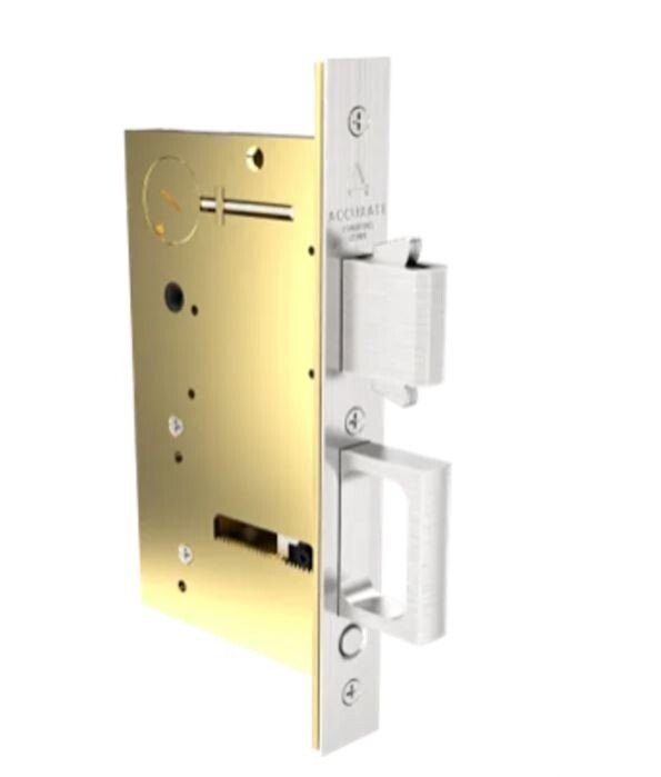 2002CPDL5-2 3/4 BB Brushed Brass Pocket Door Lock - Accurate 2-3/4 Inch-image