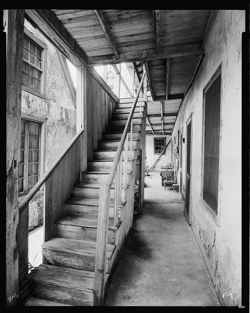 Photo:St Augustine Florida Fatio House 1930s Stairway Courtyard Interior