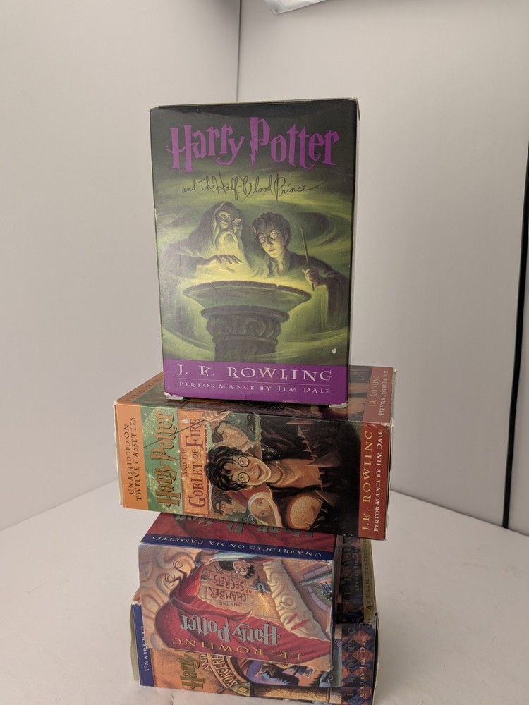 Harry Potter Unabridged Audio Cassette Tape Lot Books 1 2 3 6 Jim Dale Vtg