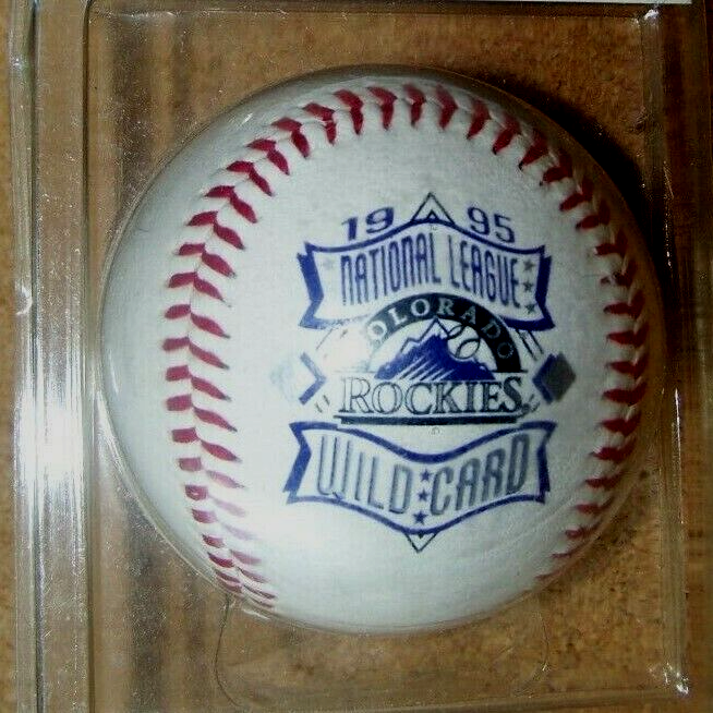 1995 NL National League Wild Card Champions Colorado Rockies baseball ball v2