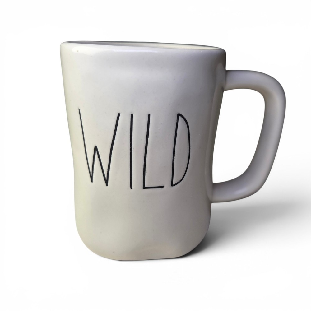 Rae Dunn WILD Mug Artisan Collection Magenta White Ceramic Coffee Cup Farmhouse