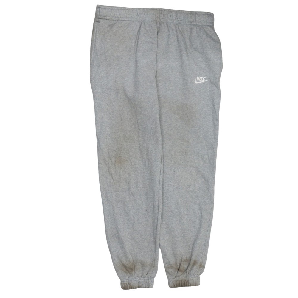 Nike Mens Joggers Grey Fleece Sweatpants Elastic Waist Tapered Fit Pockets L