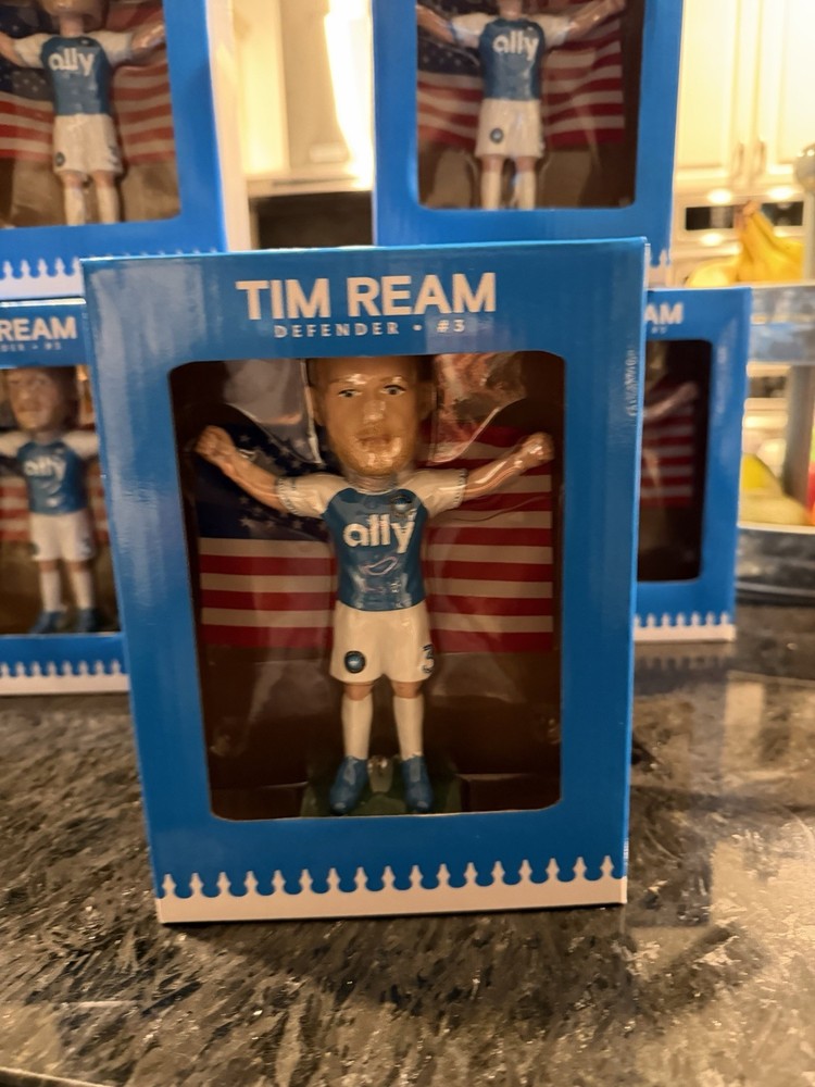 Tim Ream Charlotte FC Bobblehead Defender 3 Blue White MLS Collectible Jersey