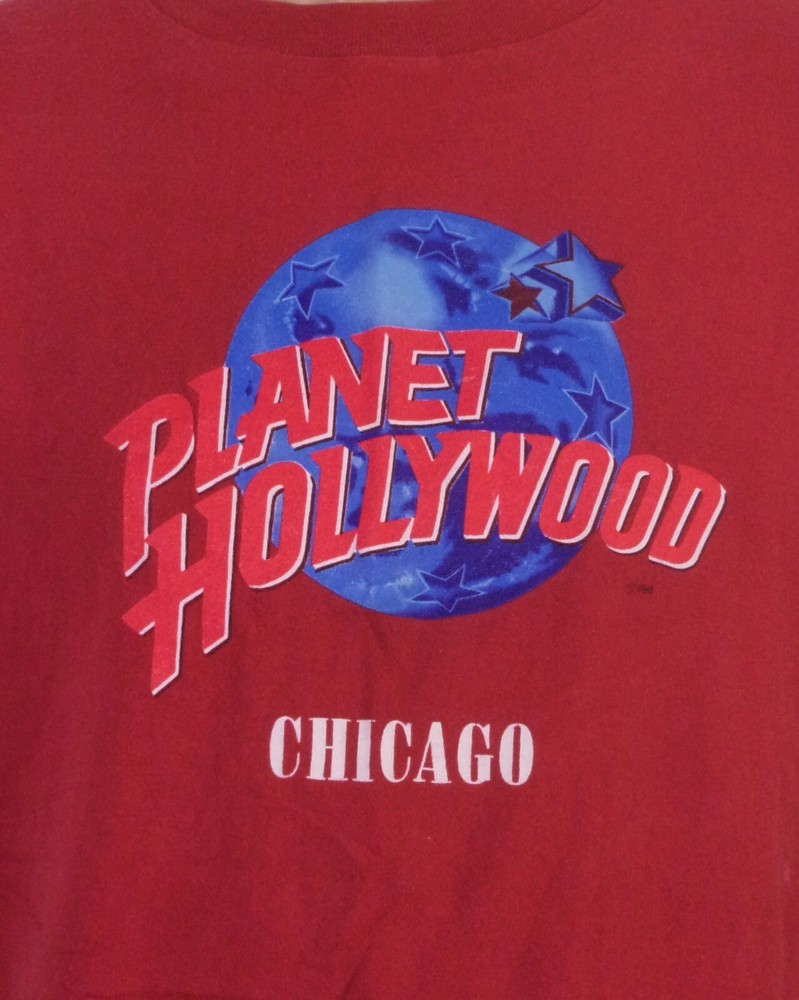 vintage 80s 90s single stitch Planet Hollywood Chicago T-Shirt USA sz XL