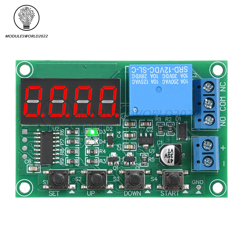 DC12V/24V 10A Cycle On/off Timer Delay Switch 4-bit Digital Time Relay Module