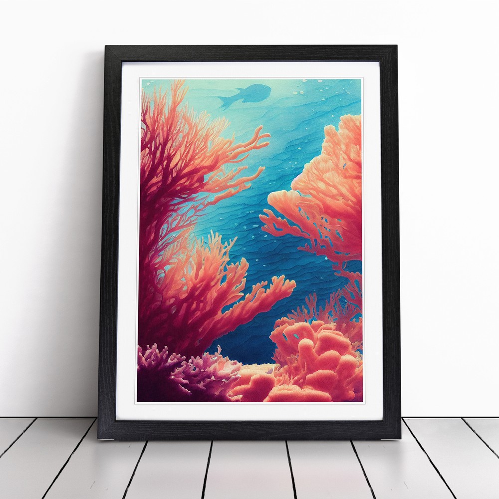 Stupendous Coral Reef Wall Art Print Framed Canvas Picture Poster Decor