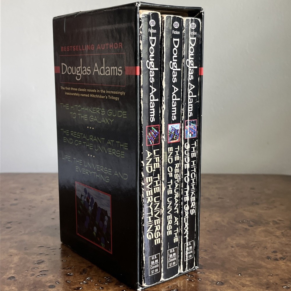 Douglas Adams Box Set Ballantine 1995 Paperback—Hitchhiker’s Guide to the Galaxy