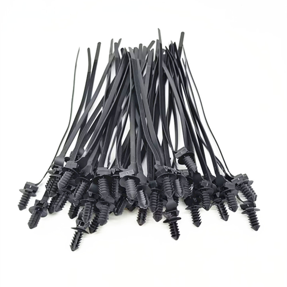 50PCS Nylon Cable Ties for Car Wire Harness Fastening Clips Kit
