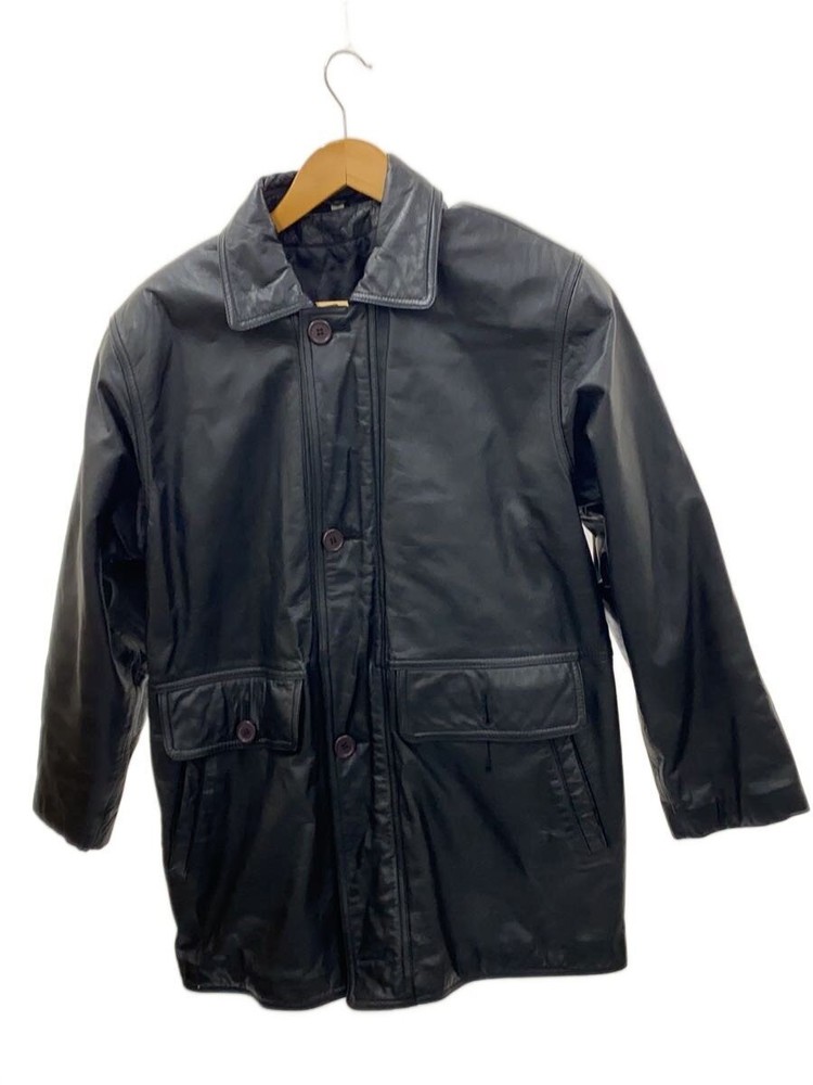Leather Jacket Blouson/S/Cowhide/Blk/Plain 20701