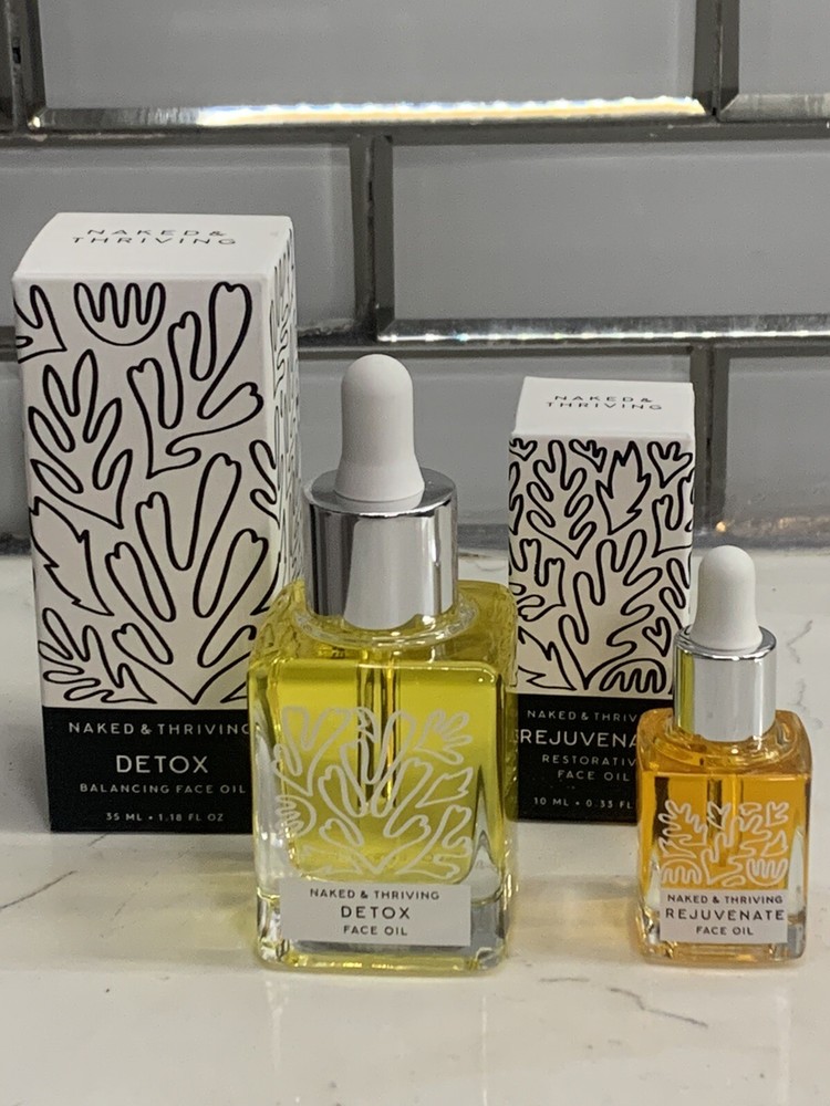 NIB Naked & Thriving Face Oil Set 2-Piece Rejuvenate 10mL and Detox 35ml