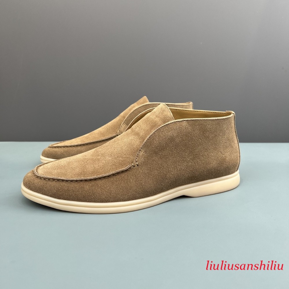 Italian Style Real Suede Leather Mens High Top Loafer Flats Casual Walk Shoes Sz