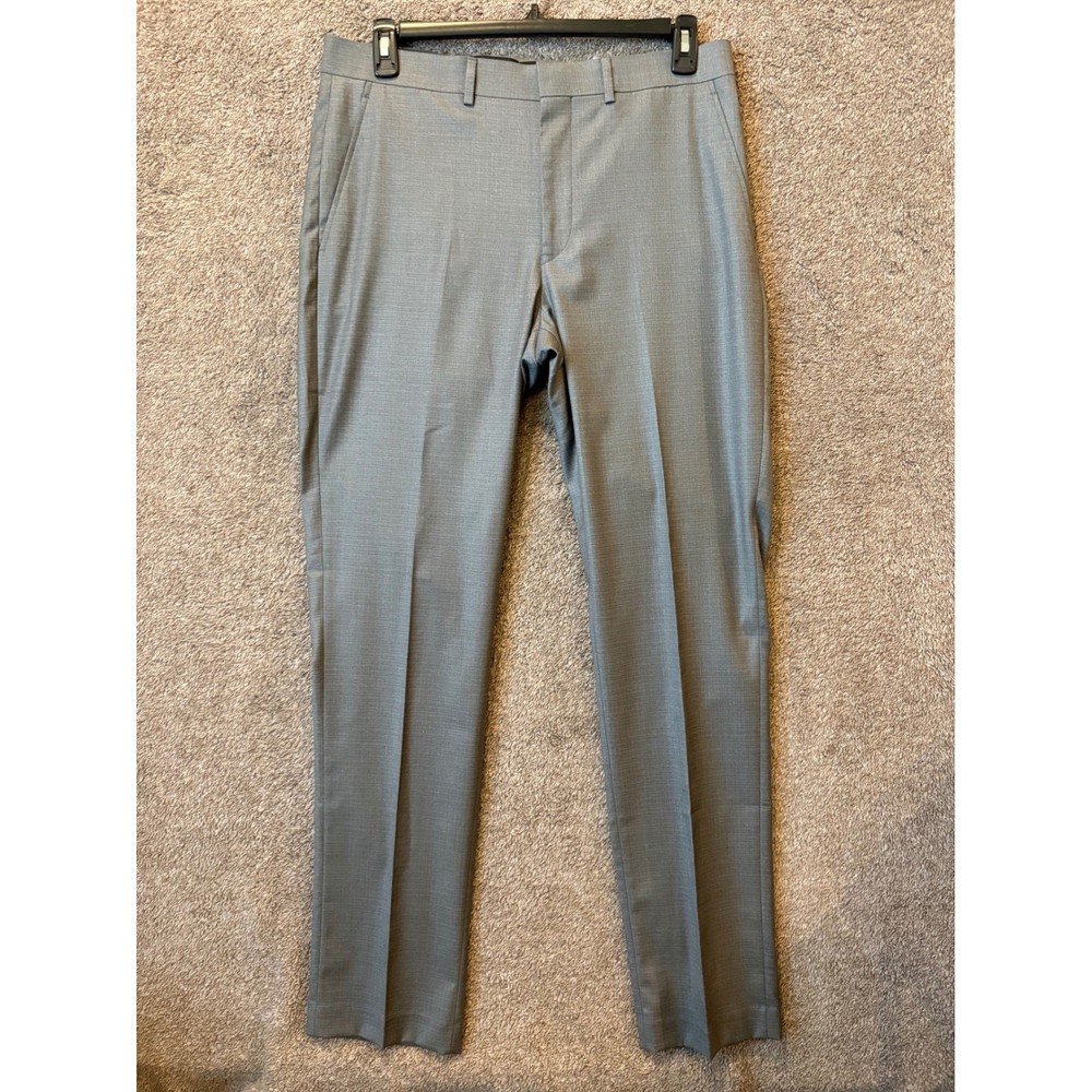 Kenneth Cole Reaction Mens Modern Fit Techni-Cole Flex Suit Pants Gray 34W x 34L
