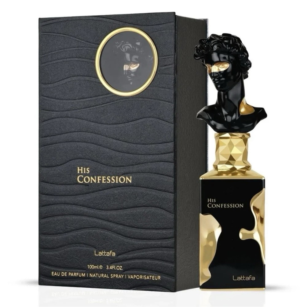 Lattafa His Confession for Men Eau de Parfum Spray, 3.4 Oz / 100 ml - New in Box