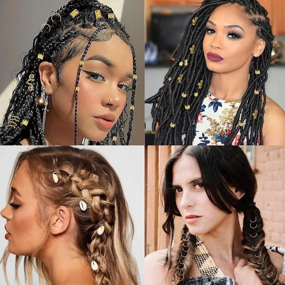 200 Pcs Hair Beads Jewelry, Dreadlock Jewelry for Hair Braids, Hair Accessories