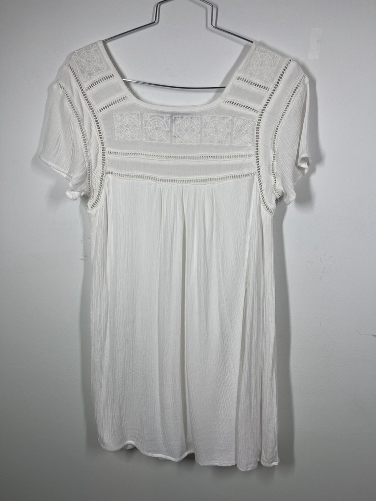 Romeo And Juliet Couture White Boho Embroidered Sheath Dress Size S Bride Grad