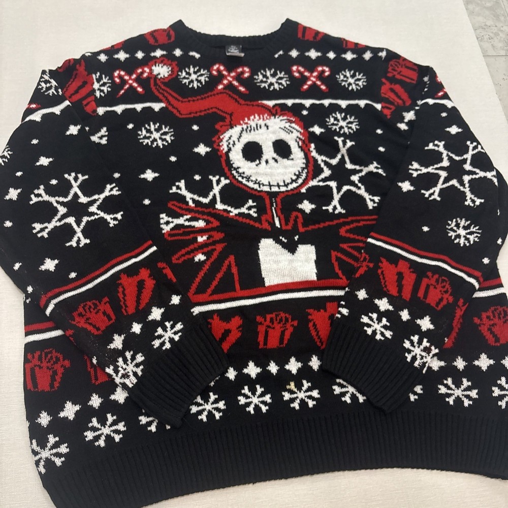 The Nightmare Before Christmas Men's Holiday Ugly Christmas Sweater Size 2XL