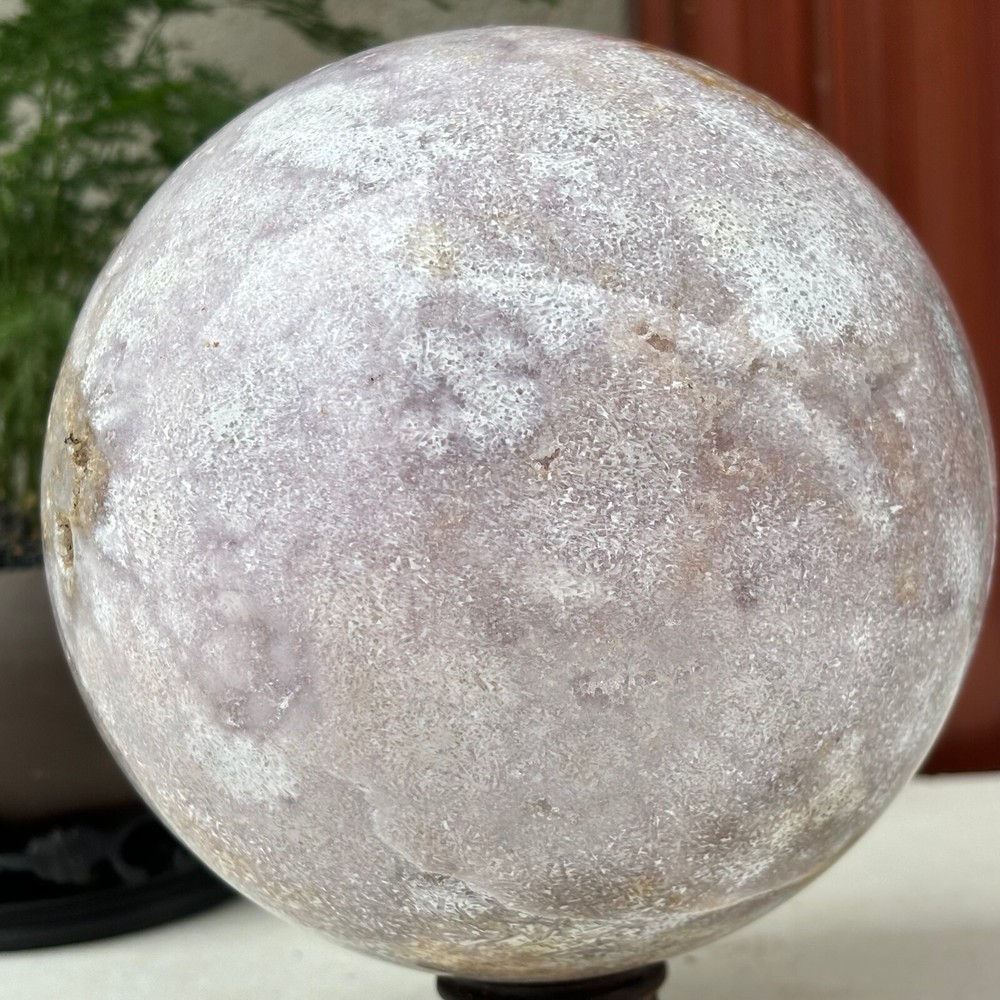 3011g Natural Sakura Agate Quartz Sphere Crystal Ball Reiki Healing Decoration