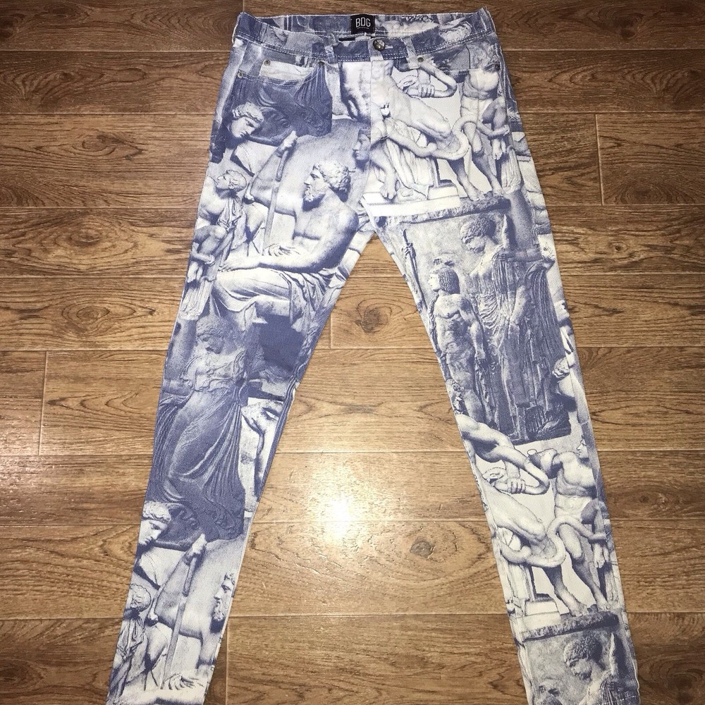 Urban Outfitters BDG Grecian Art Printed Blue Skinny Jeans Size 30