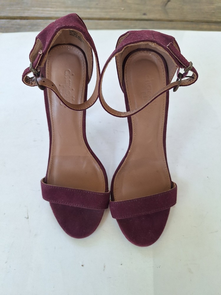 Charlotte Russe Burgundy Suede Ankle Strap Heels Size 6 Womens Shoes