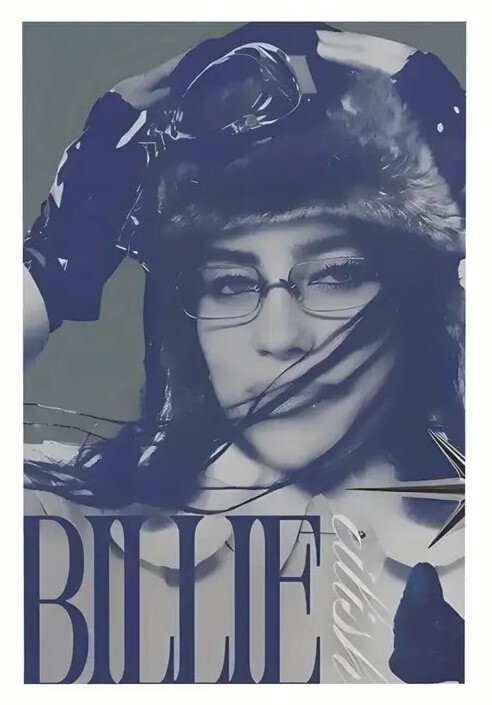 Retro Billie Eilish Vintage Pop Art Music Star Wall Decor Poster