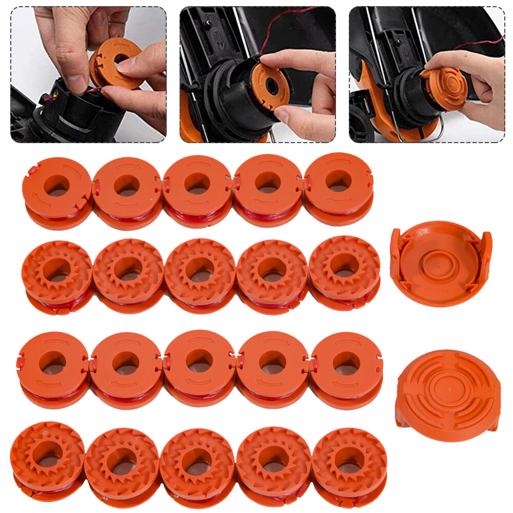 20Pack WORX WA0010 10ft Grass Trimmer Replacement Spool Line with Cap Cover