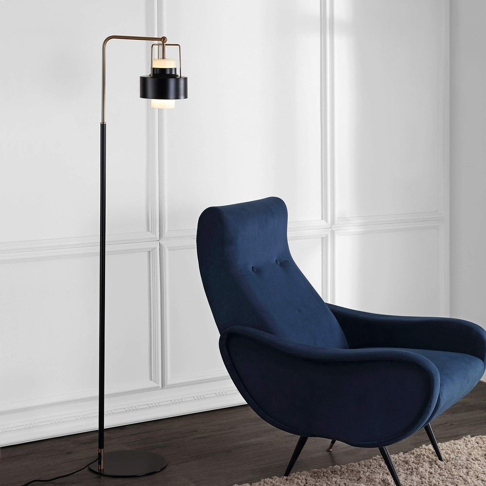 FLL4039A Lighting Collection Brendon Floor Lamp, Black