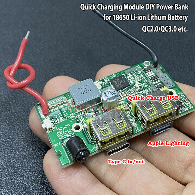 QC3.0 Type-C USB Lithium Li-ion 18650 Battery Fast Charging Quick Charger Board