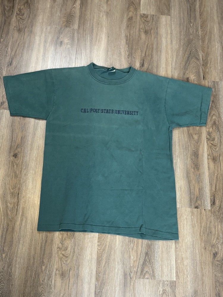 Vintage Cal Poly San Luis Obispo T-Shirt Mens Green Single Stitch Large