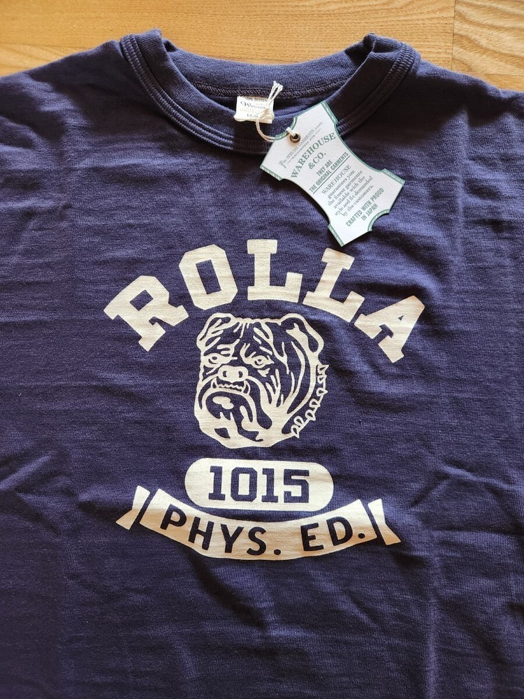 WARE HOUSE 4601 Printed T-Shirt Made in Japan  ROLLA Bulldog Size L USED from JP