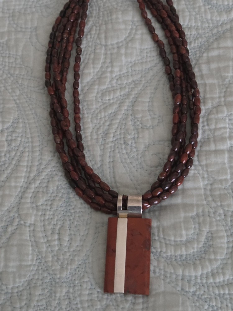 Jay King Mine Finds Red Jasper Pendant and Necklace Sterling Silver 925