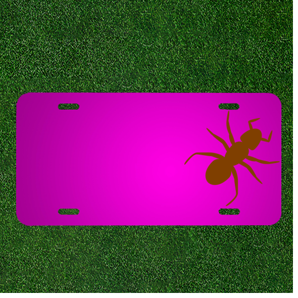 Custom Car License Plate with Ant Silhouette and Personalized Names