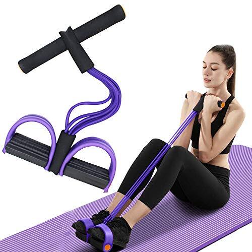 Multifunctional 6-Tube Elastic Purple Yoga Resistance Tension Rope