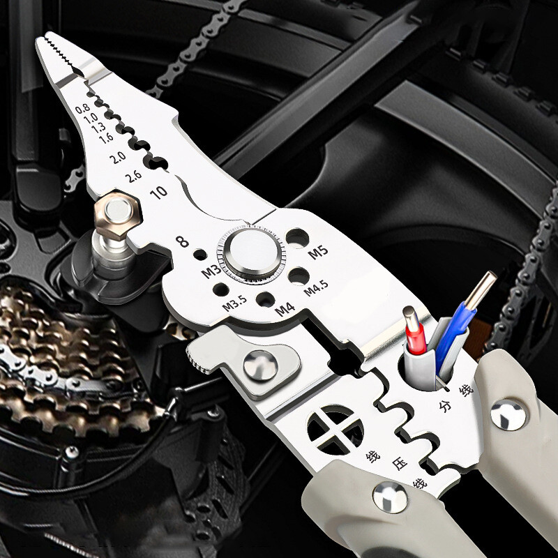 Multifunctional Wire Stripper Crimper Tool with Cable Cutter and Pliers